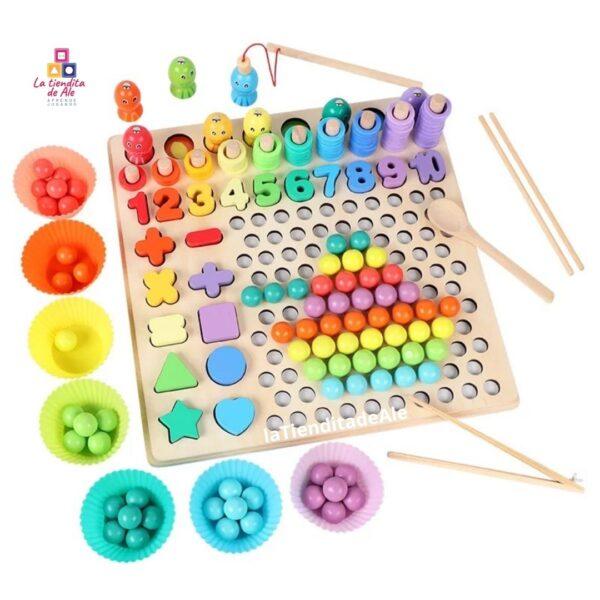 TABLERO MONTESSORI 5 EN 1