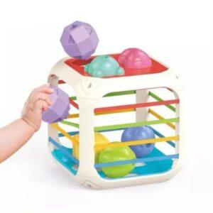 Cubo didáctico con encaje + ligas + apilable