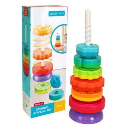 TORRE TORNILLO APILABLE ARCOIRIS - FRUTAS Y ANIMALES - Imagen 2