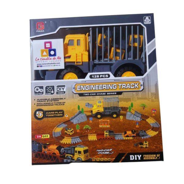 Pista de Construcción  – Set de 128 Piezas con 5 Camiones de construcción