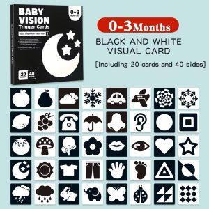 TARJETAS DE ESTIMULACIÓN VISUAL ALTOCONTRASTE BLANCO Y NEGRO 0 a 3 meses