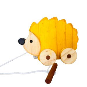 Didáctico de arrastre Erizo de Madera Pino – Juguete Sensorial | Hecho en Perú